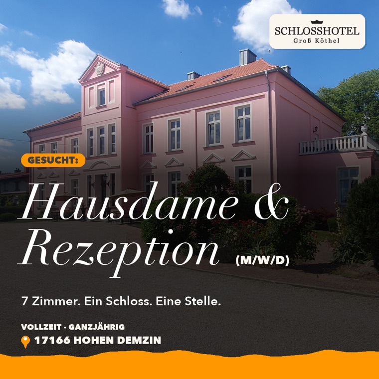 Fassade des Gutshauses mit Stellenbezeichnung